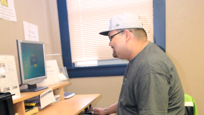 Man working with computer.