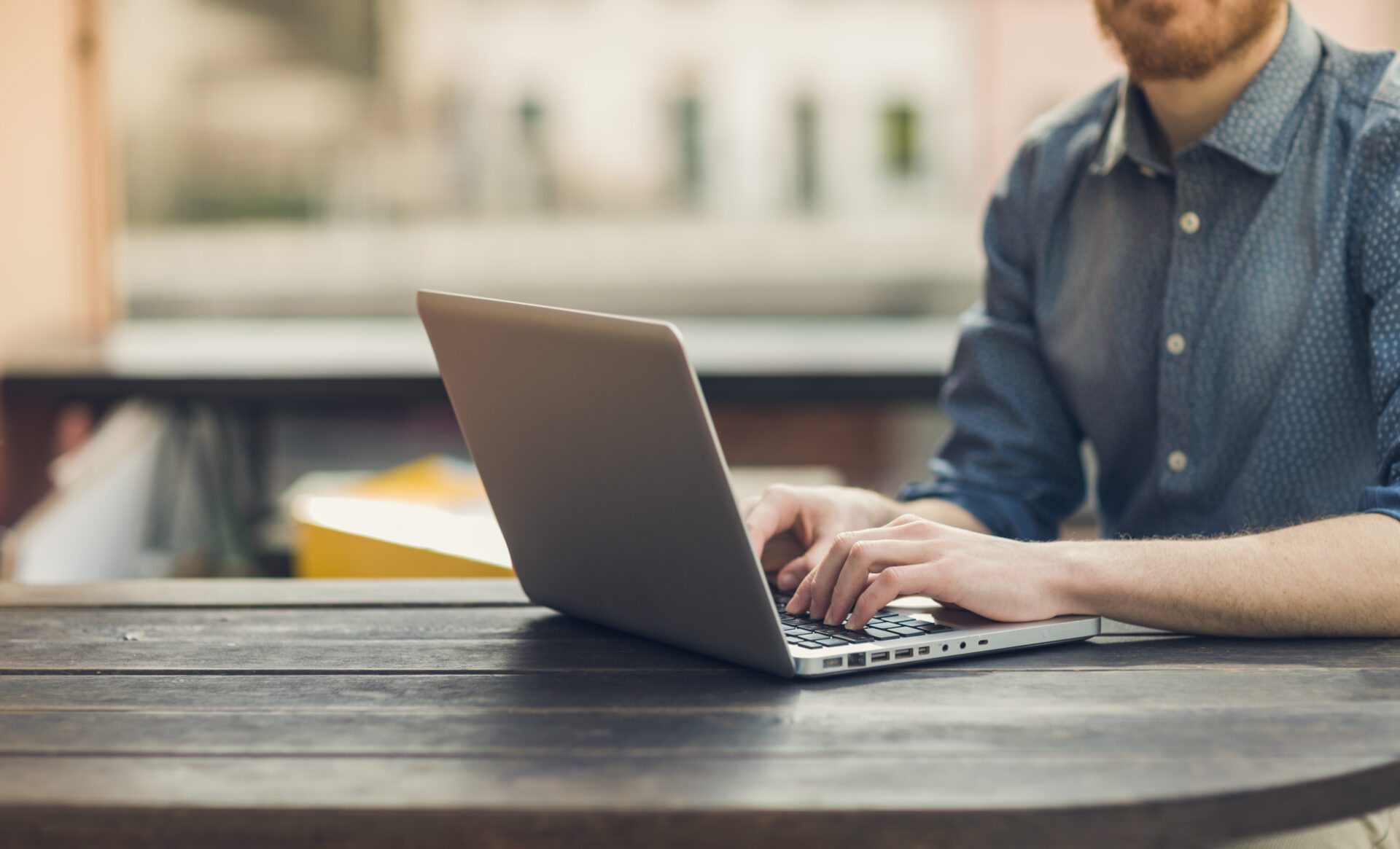 Man working at a laptop